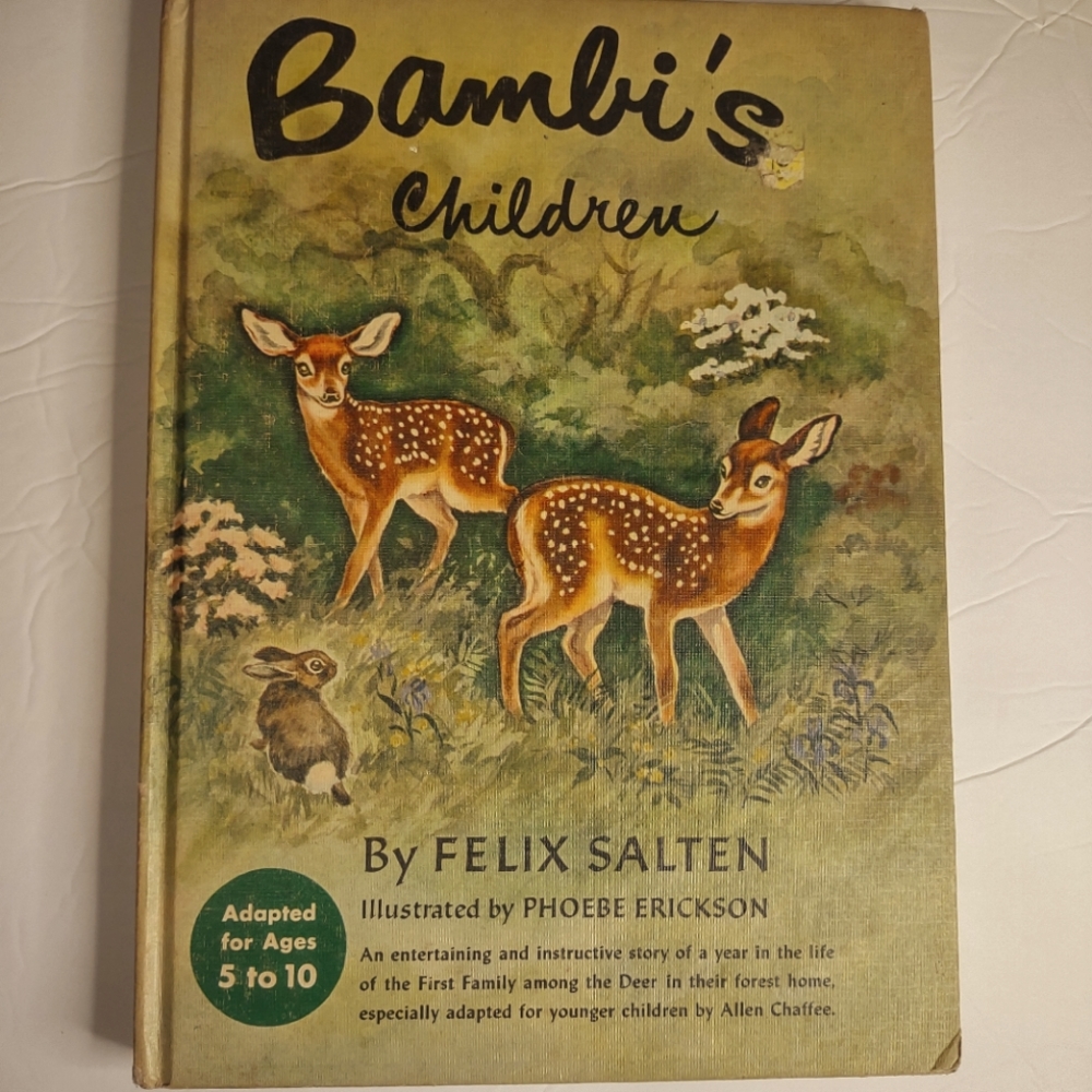🌹 5 for$25 Vintage Classic Bambi's Children By Felix Salten, Phoebe Erickson